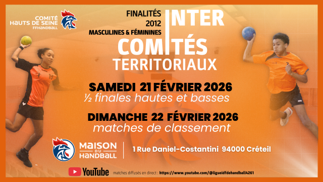 Finalités Intercomités Territoriaux 2012 masculins et féminines