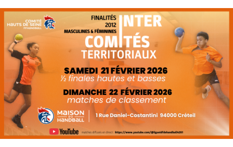 Finalités Intercomités Territoriaux 2012 masculins et féminines